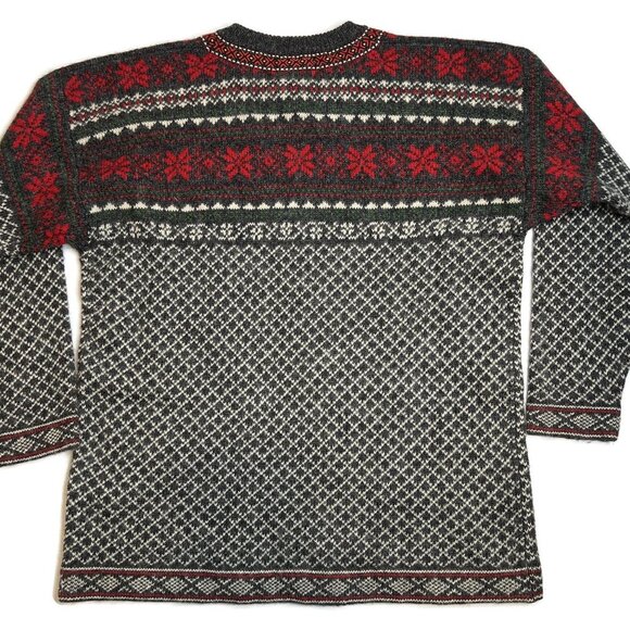 Squaw Valley Fair Isle Nordic Wool Sweater Metal Clasp Cardigan Womens Medium PM - Picture 7 of 7